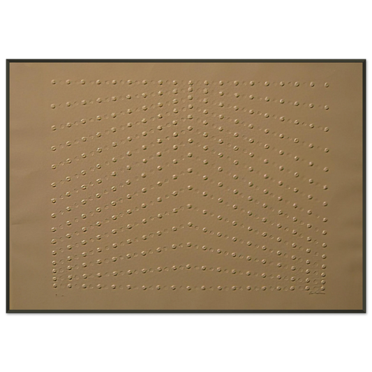 Enrico Castellani  Superficie bianca  1969 Framed Art Print  - Aluminum Frame - 21x29.7 cm / 8x12"