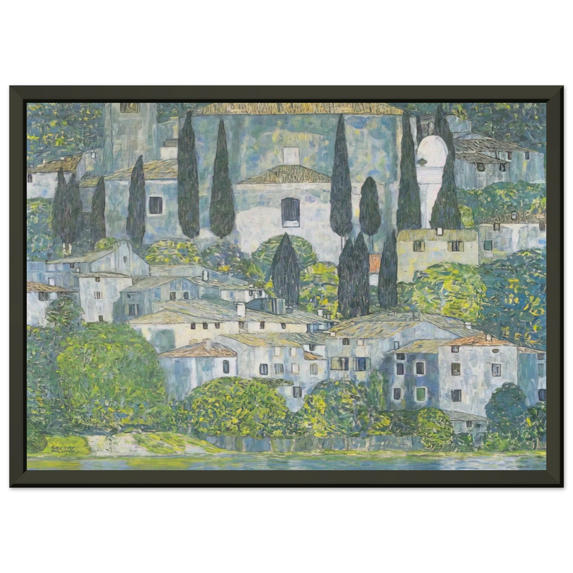 Gustav Klimt  CHRURCH IN CASSONE 1913 Framed Art Print  - Aluminum Frame - 60x80 cm / 24x32 inches
