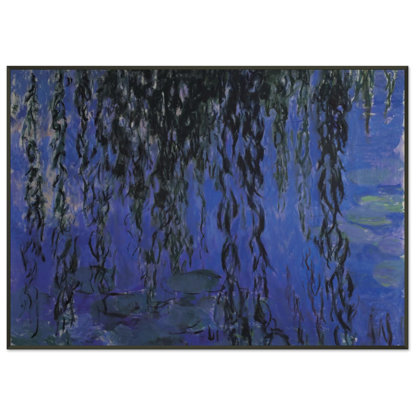 claude monet  Water Lilies and Weeping Willow Branches Framed Art Print  - Aluminum Frame - 21x29.7 cm / 8x12"