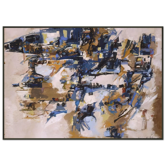 Maria Helena Vieira da Silva  Untitled  1958 Framed Art Print  - Aluminum Frame - 21x29.7 cm / 8x12"