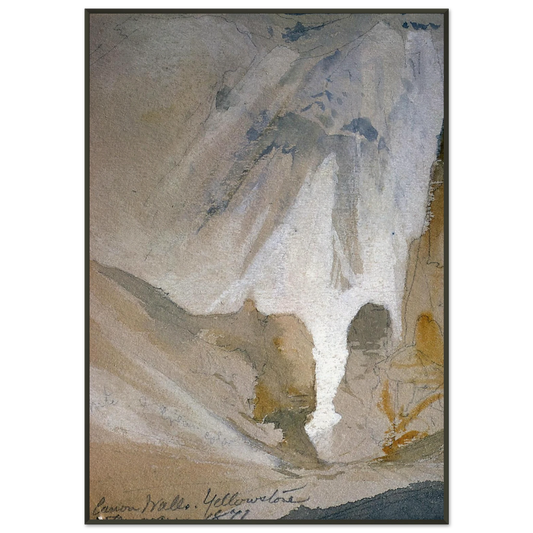 Thomas Moran  Canyon Walls Yellowstone sketch Framed Art Print  - Aluminum Frame - 21x29.7 cm / 8x12"
