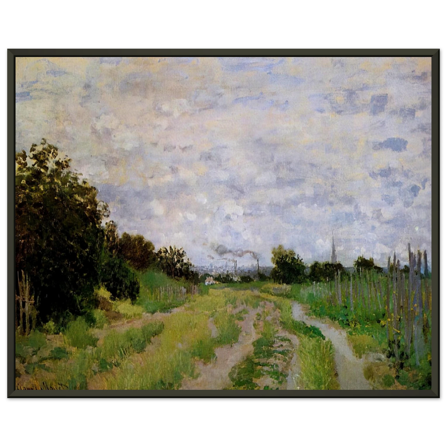 claude monet  Lane in the Vineyards at Argenteuil Framed Art Print  - Aluminum Frame - 70x100 cm / 28x40 inches