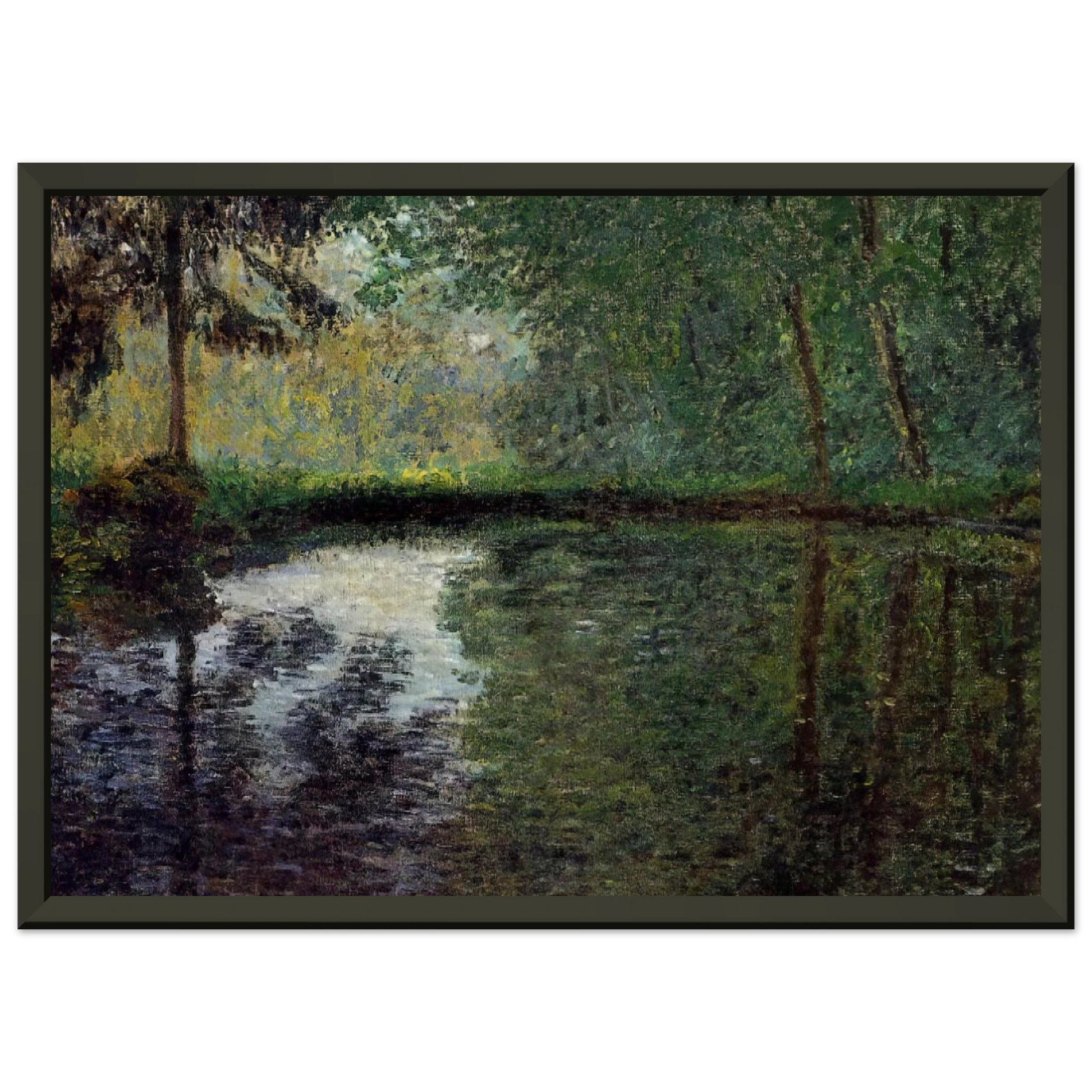 claude monet  The Pond at Montgeron 2 Framed Art Print  - Aluminum Frame - 40x50 cm / 16x20 inches
