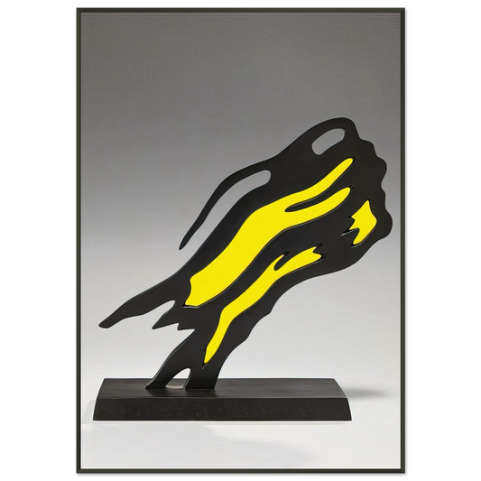 Roy Lichtenstein  WEISMAN AWARD YELLOW BRUSHSTROKE 1991 Framed Art Print  - Aluminum Frame - 21x29.7 cm / 8x12"