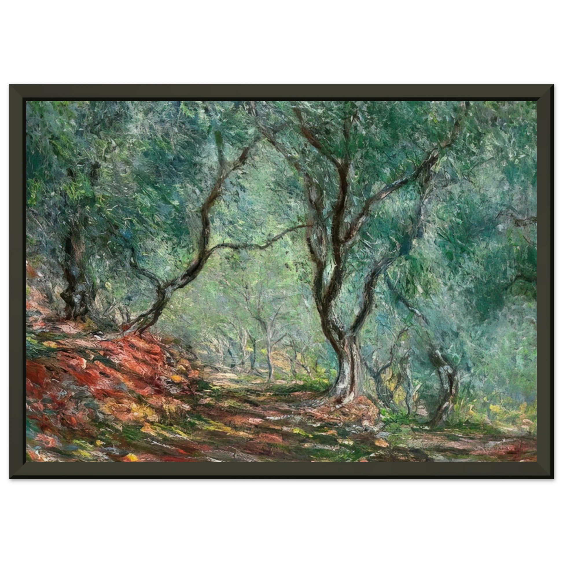 claude monet  The Olive Tree Wood In The Moreno Garden Framed Art Print  - Aluminum Frame - 70x100 cm / 28x40 inches