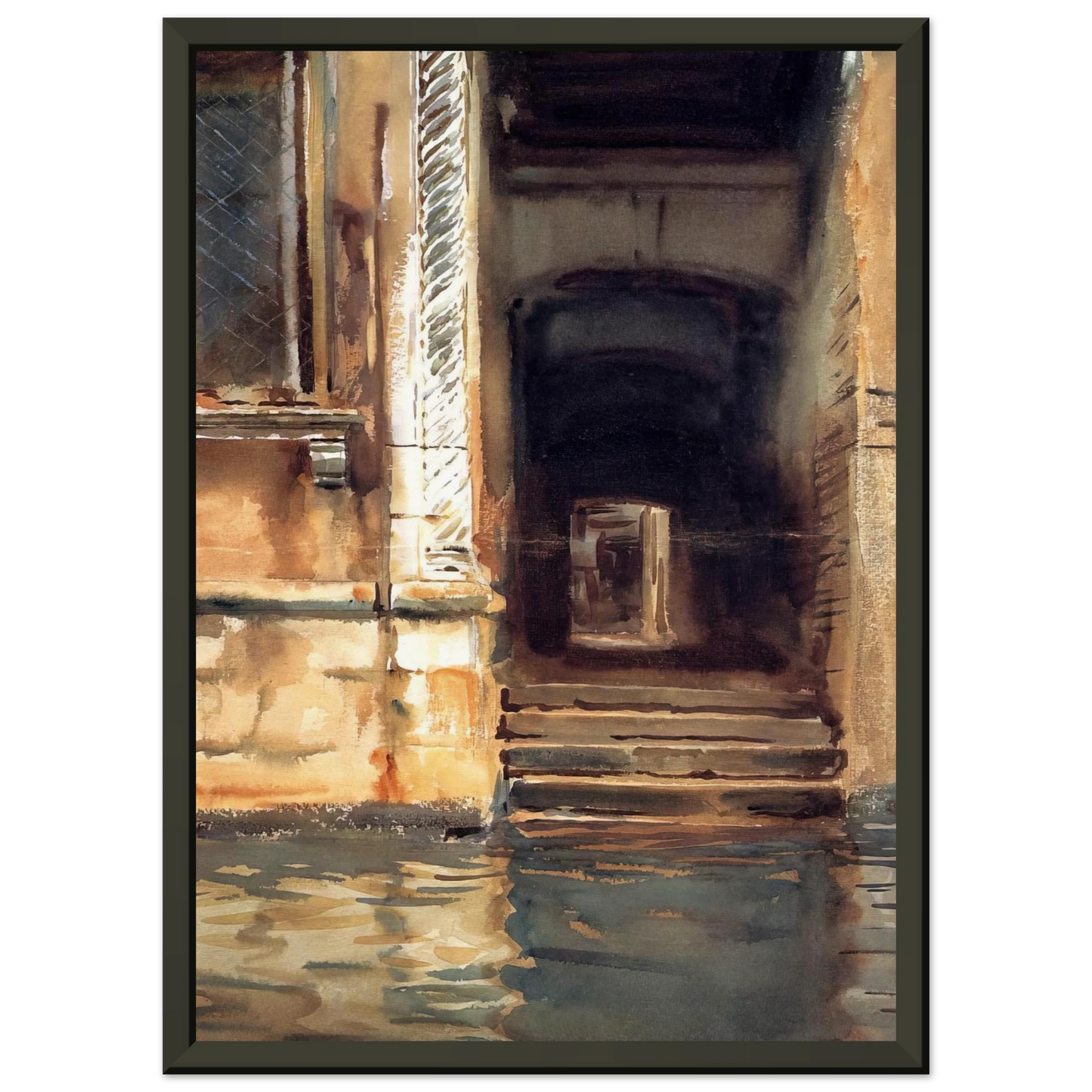 John Singer Sargent  Venetian Doorway Framed Art Print  - Aluminum Frame - 70x100 cm / 28x40 inches