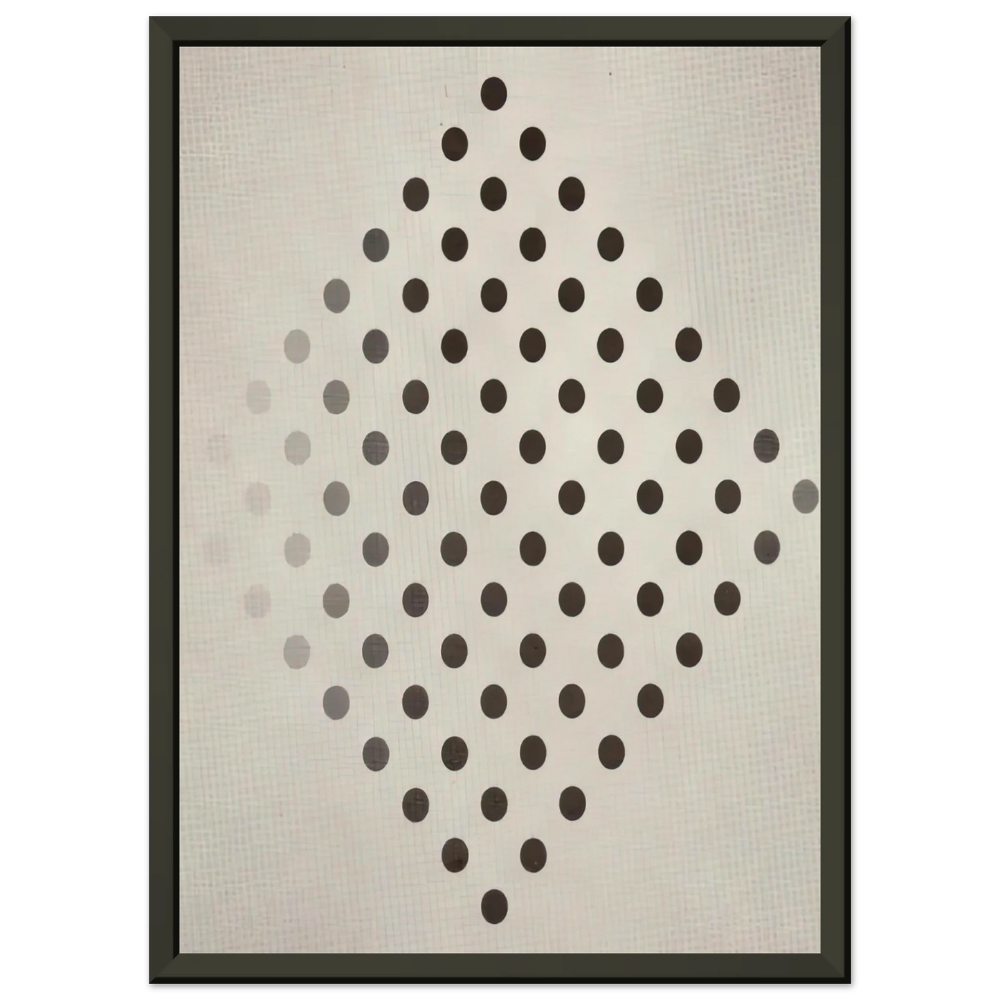 Bridget Riley  BLACK TO WHITE DISKS 1952 Framed Art Print  - Aluminum Frame - 70x100 cm / 28x40 inches