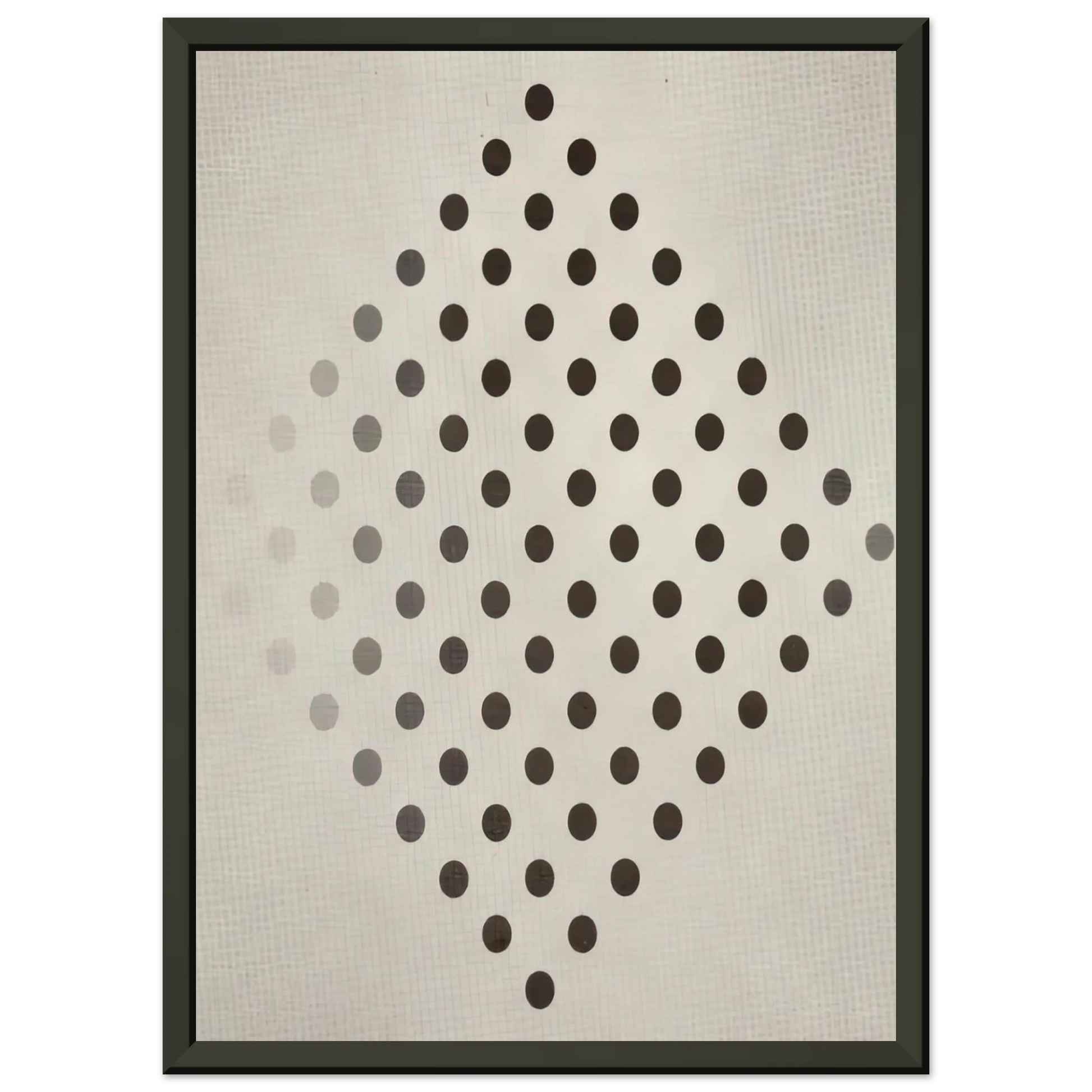 Bridget Riley  BLACK TO WHITE DISKS 1952 Framed Art Print  - Aluminum Frame - 70x100 cm / 28x40 inches