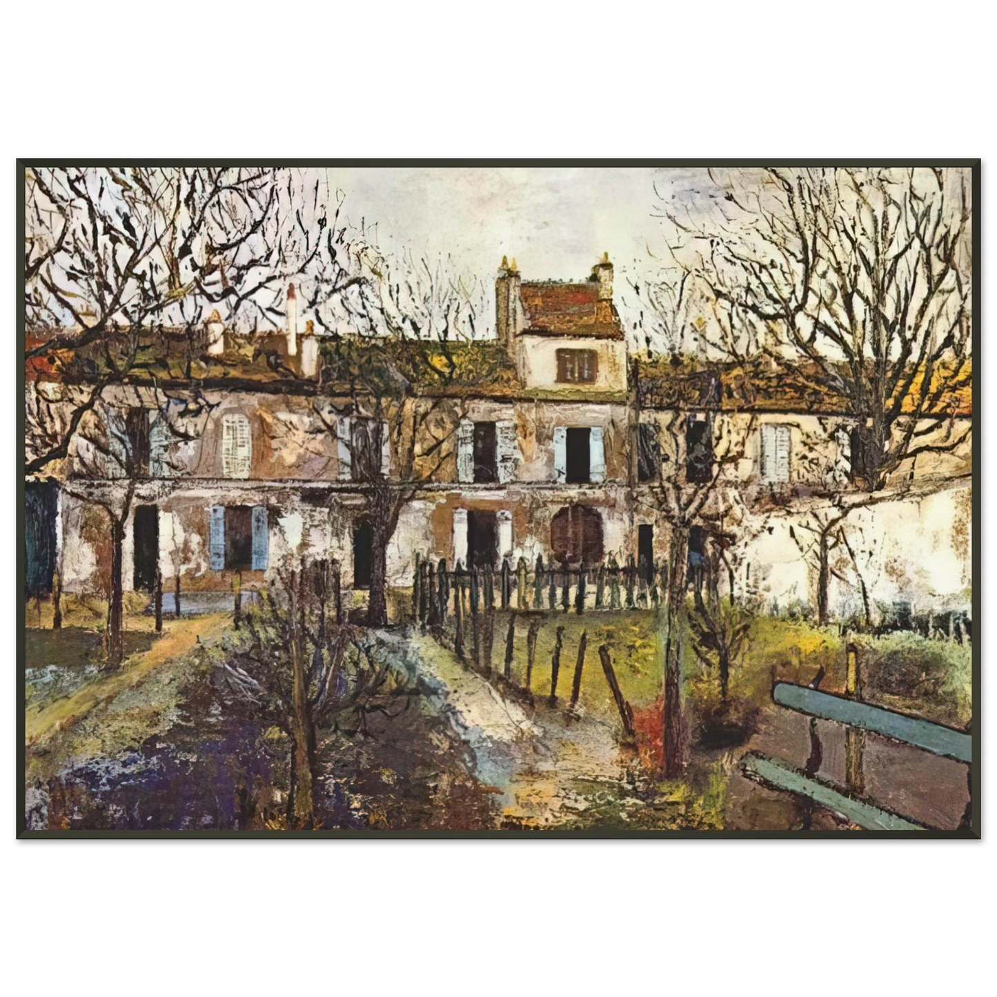 Maurice Utrillo  THE GARDEN AT MONTMAGNY Framed Art Print  - Aluminum Frame - 21x29.7 cm / 8x12"