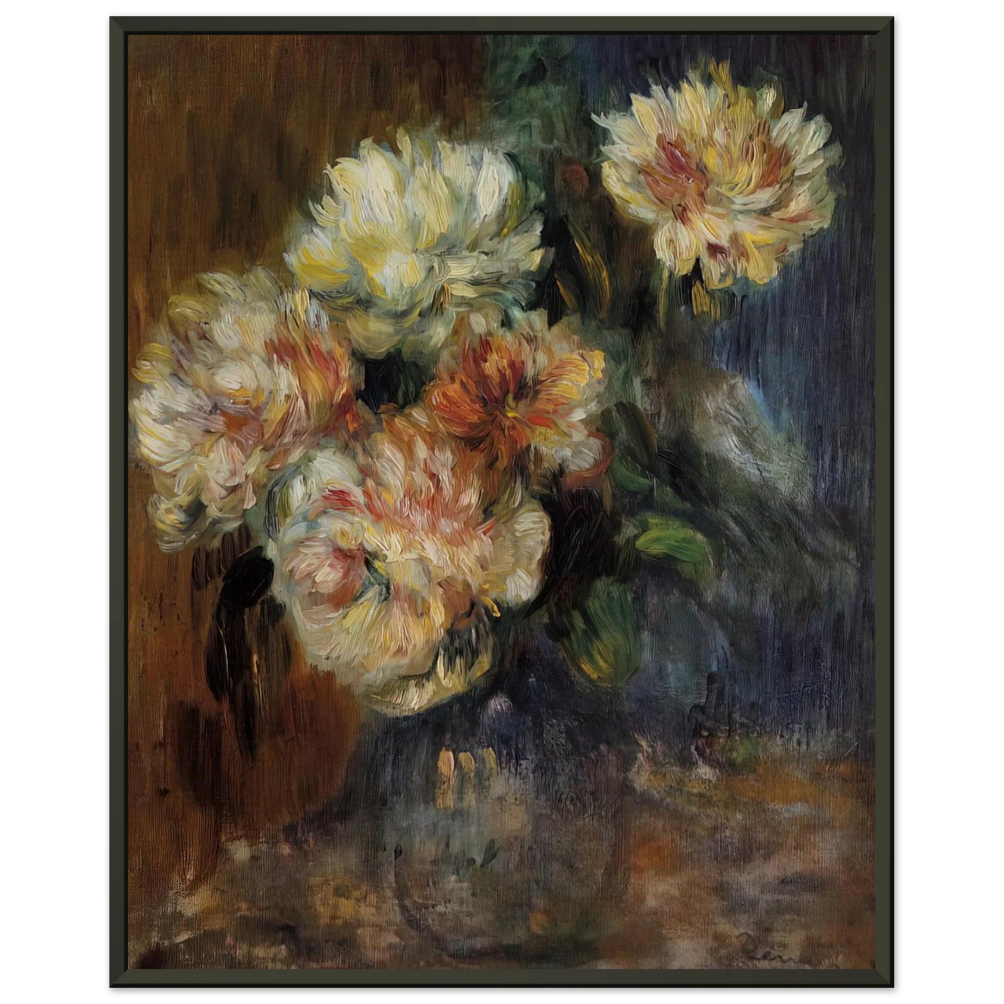 PierreAuguste Renoir  Vase of Peonies Framed Art Print  - Aluminum Frame - 60x80 cm / 24x32 inches