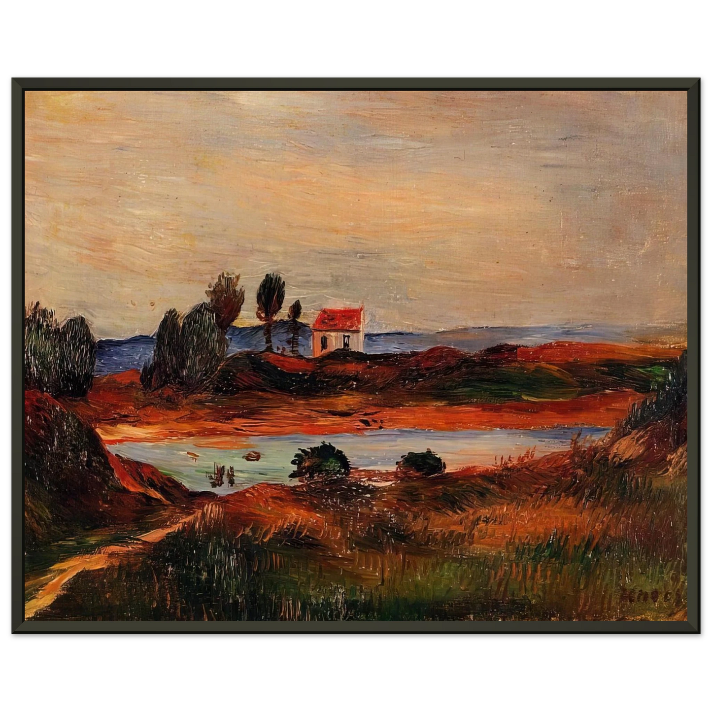 PierreAuguste Renoir  View of Brittany Framed Art Print  - Aluminum Frame - 40x50 cm / 16x20 inches