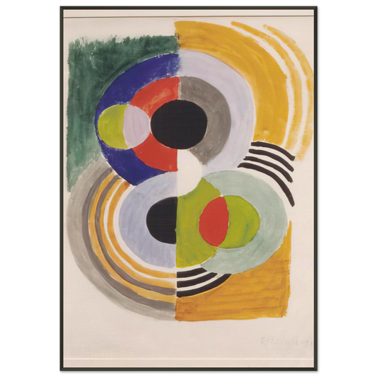 Sonia Delaunay  COMPOSITION WITH DISCS Framed Art Print  - Aluminum Frame - 21x29.7 cm / 8x12"