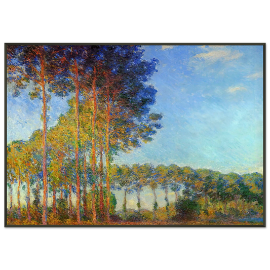 claude monet  Poplars on the Banks of the River Epte Seen from the Marsh Framed Art Print  - Aluminum Frame - 21x29.7 cm / 8x12"