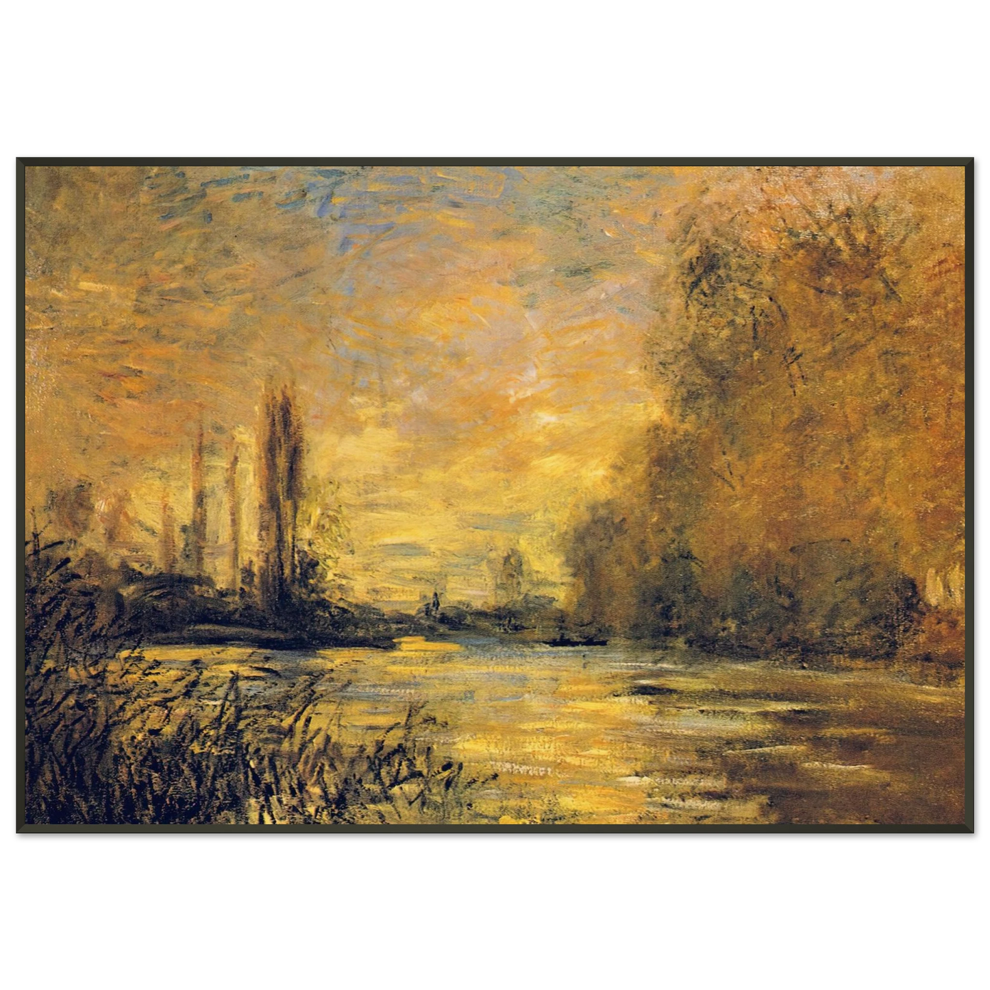 claude monet  The Small Arm of the Seine at Argenteuil Framed Art Print  - Aluminum Frame - 21x29.7 cm / 8x12"