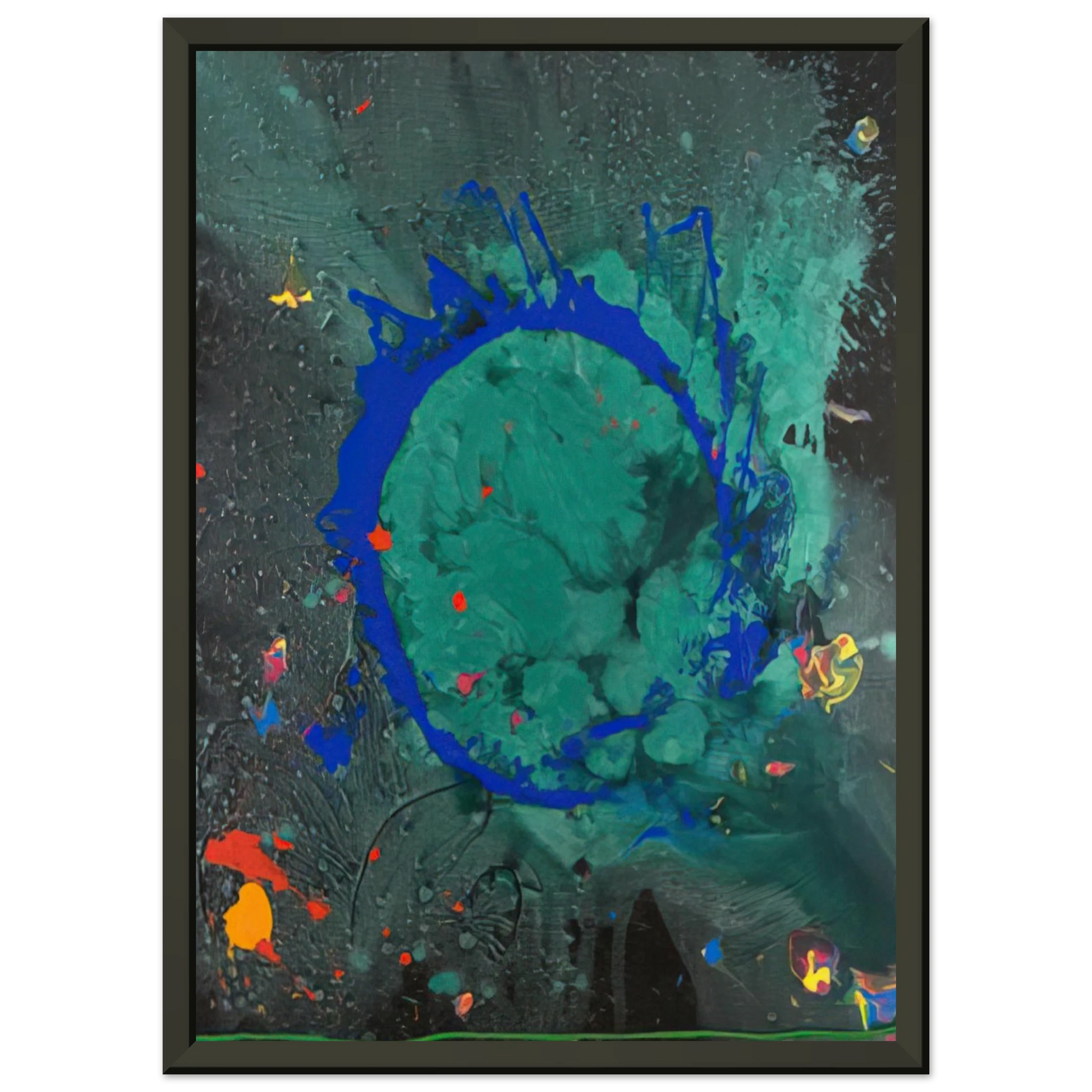 John Hoyland  Jade Buddha 230708  2008 Framed Art Print  - Aluminum Frame - 60x80 cm / 24x32 inches