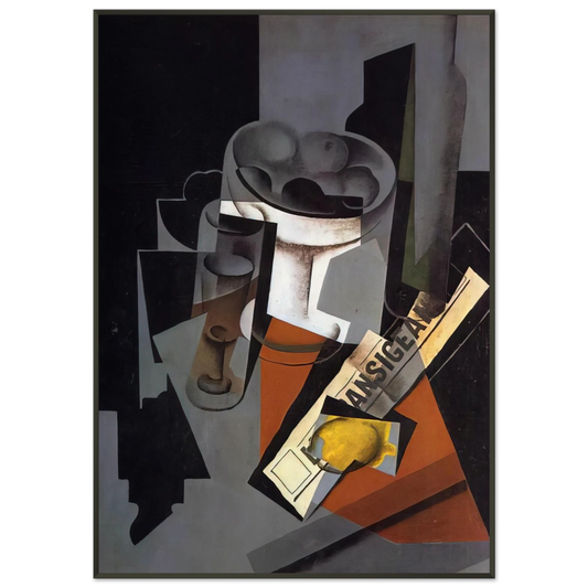 Juan Gris  STILL LIFE WITH NEWSPAPER 1916 1 Framed Art Print  - Aluminum Frame - 21x29.7 cm / 8x12"