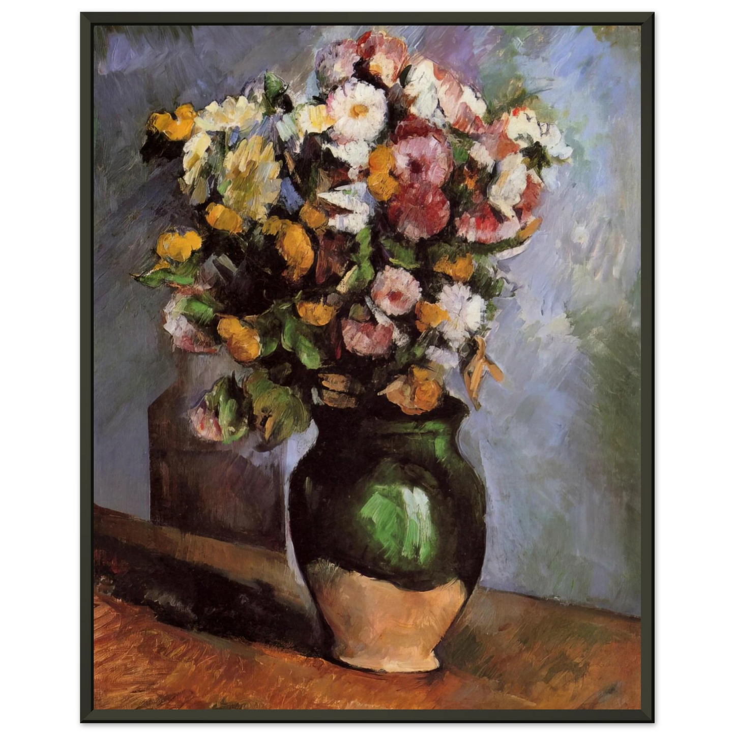 Paul Cezanne  Flowers in an Olive Jar Framed Art Print  - Aluminum Frame - 40x50 cm / 16x20 inches