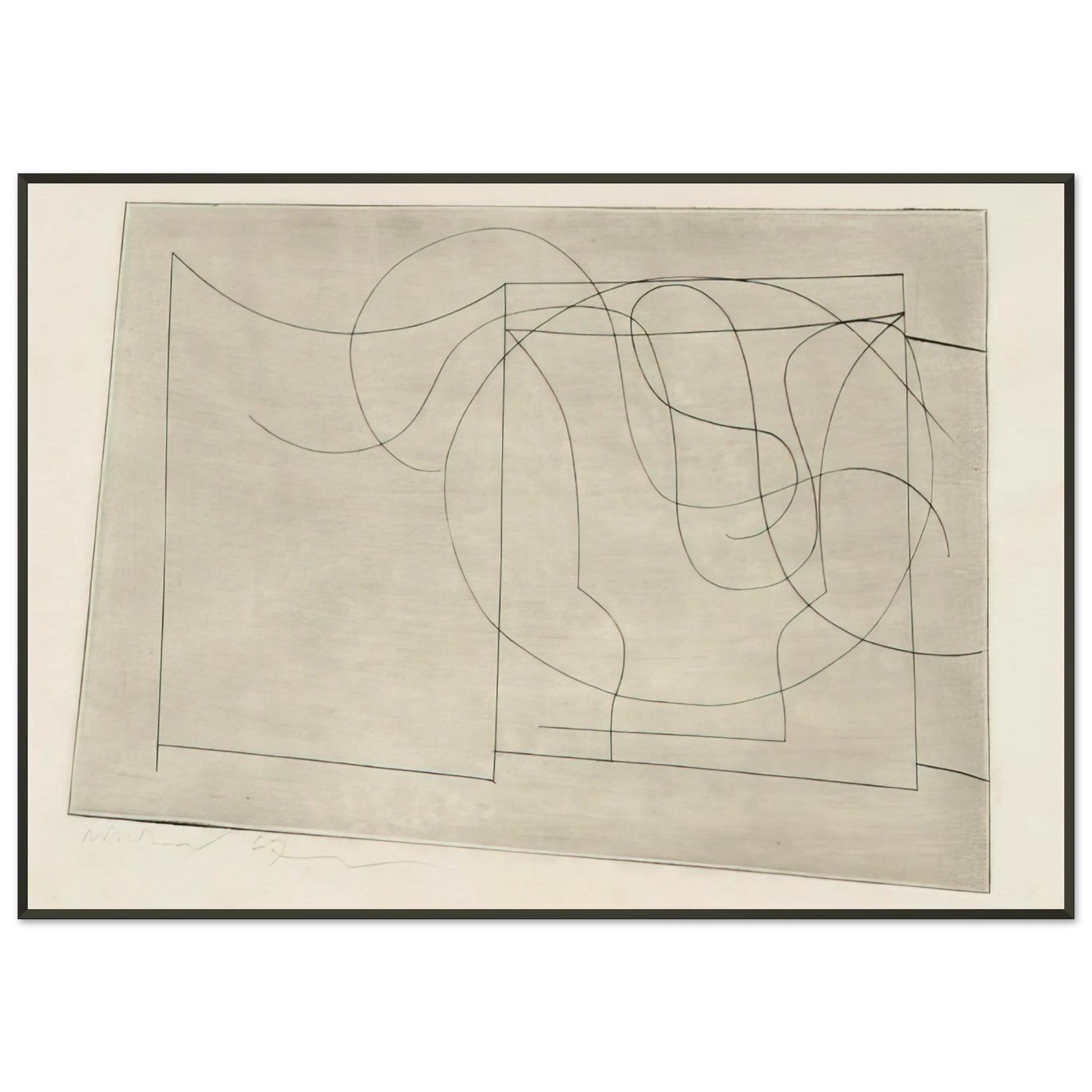 Ben Nicholson  Aegean  1967 Framed Art Print  - Aluminum Frame - Default Title