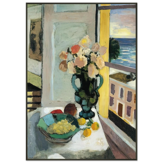 Henri Matisse  FLOWERS IN FRONT OF A WINDOW 1922 Framed Art Print  - Aluminum Frame - 21x29.7 cm / 8x12"