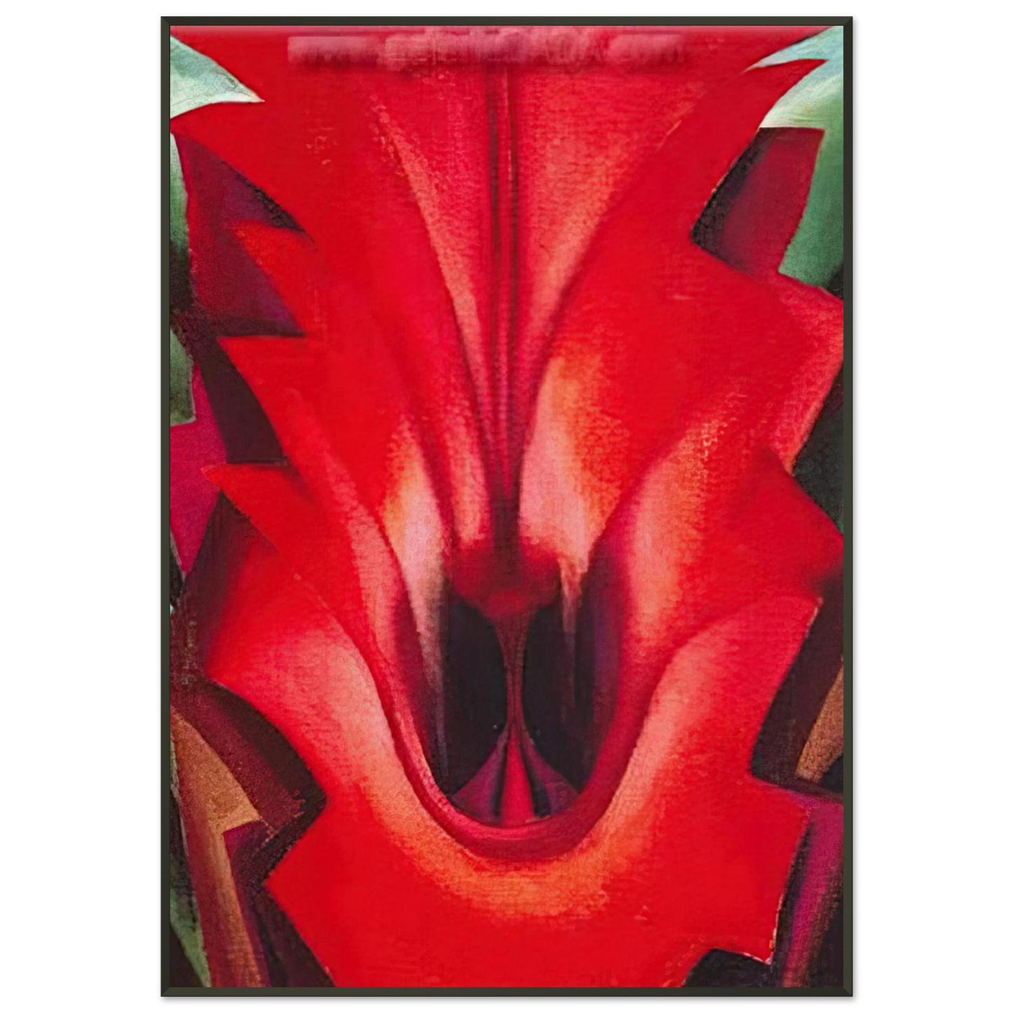 Georgia OKeeffe  Inside Red Canna Framed Art Print  - Aluminum Frame - 21x29.7 cm / 8x12"