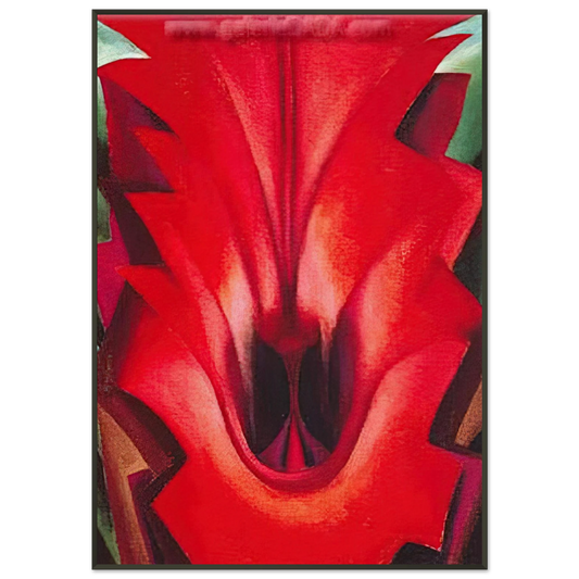 Georgia OKeeffe  Inside Red Canna Framed Art Print  - Aluminum Frame - 21x29.7 cm / 8x12"