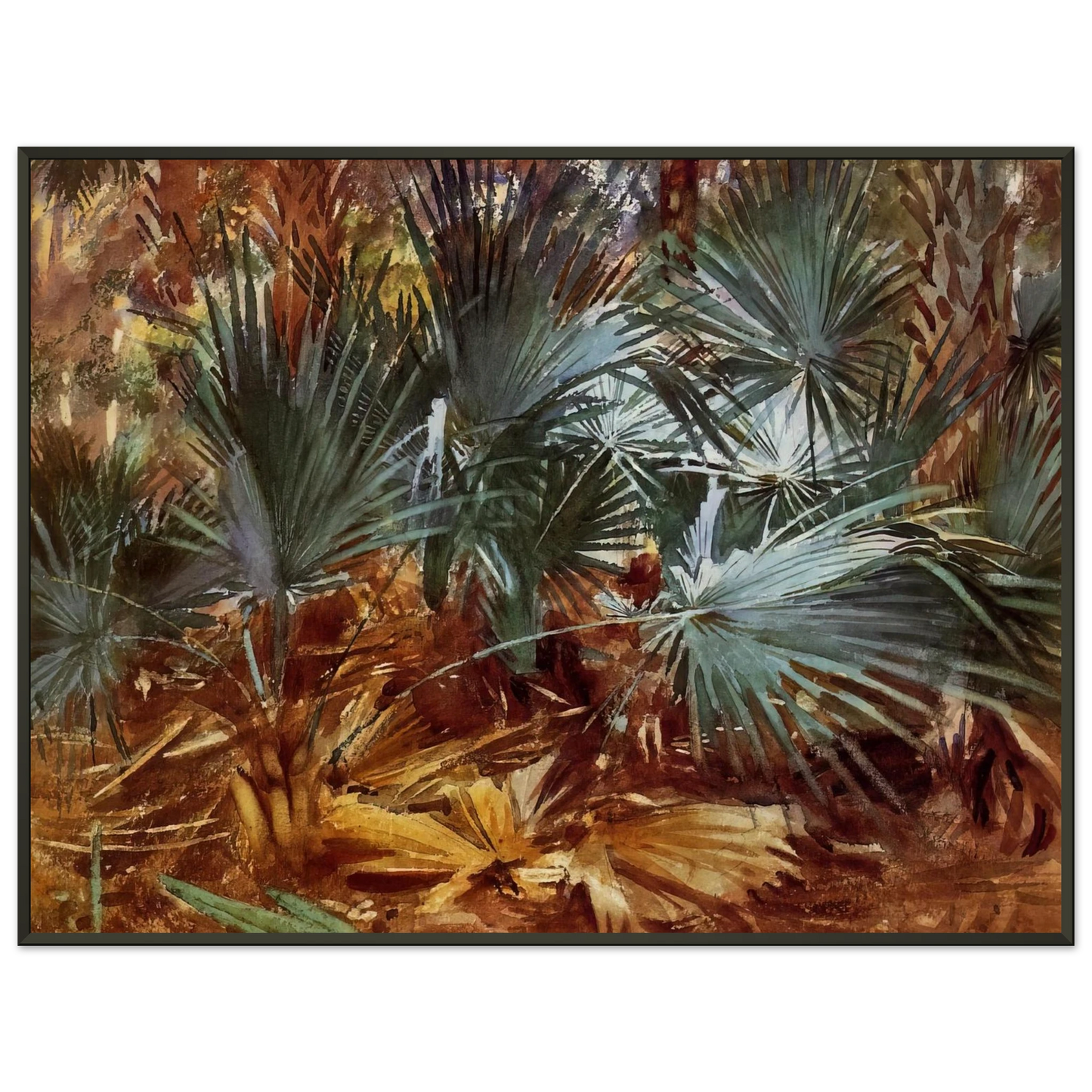 John Singer Sargent  Palmettos Framed Art Print  - Aluminum Frame - 70x100 cm / 28x40 inches