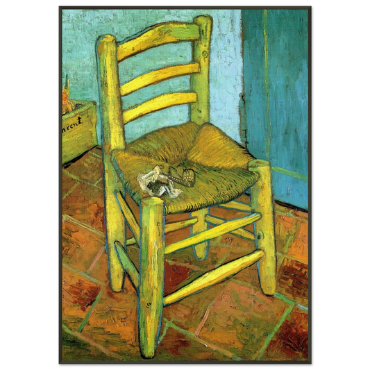 Vincent van Gogh  Van Goghs Chair Framed Art Print  - Aluminum Frame - 21x29.7 cm / 8x12"
