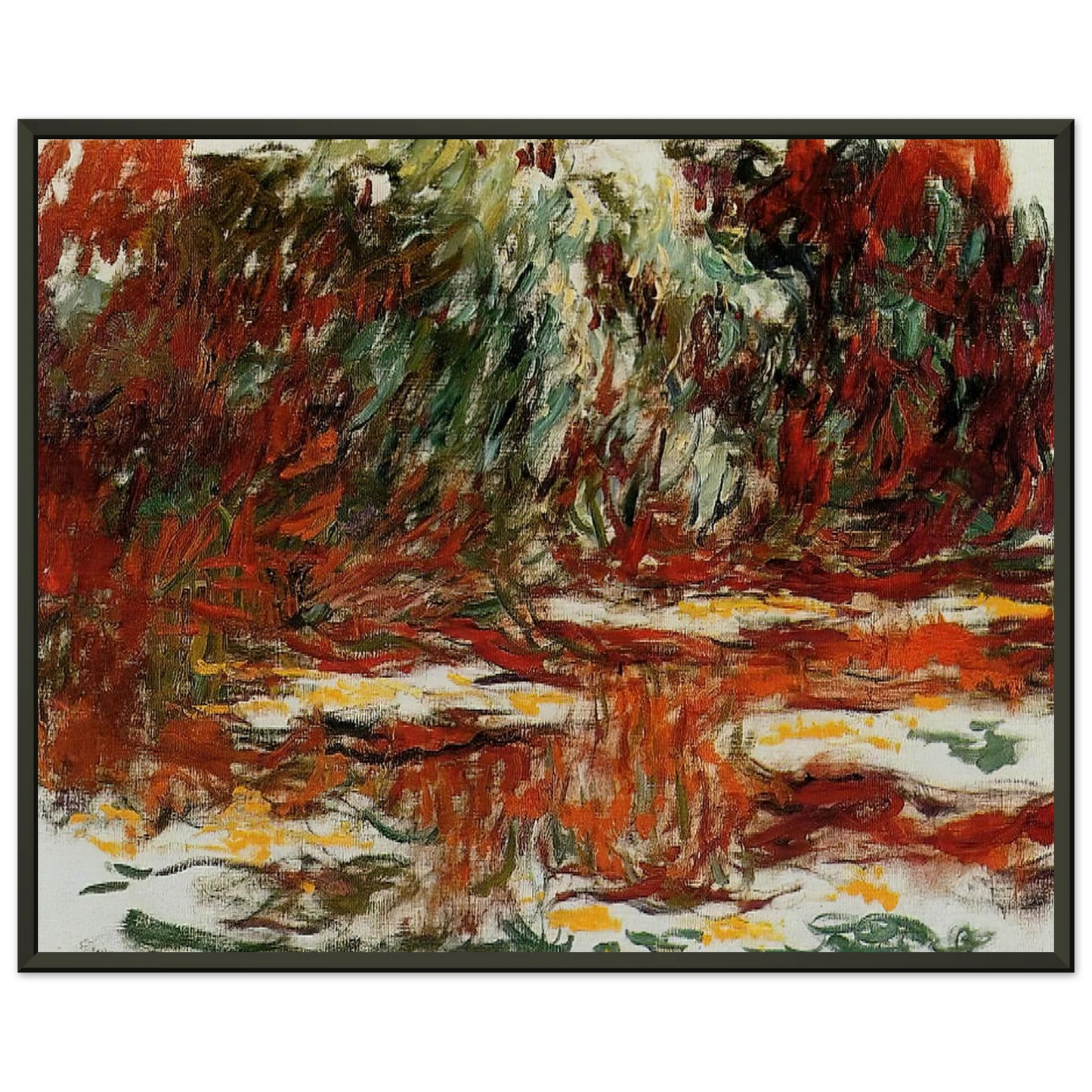 claude monet  Water Lily Pond Framed Art Print  - Aluminum Frame - 40x50 cm / 16x20 inches