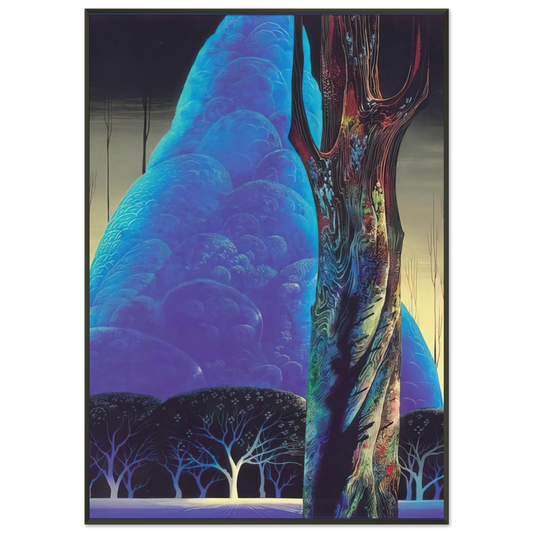 Eyvind Earle  Blue Nocturne Framed Art Print  - Aluminum Frame - 21x29.7 cm / 8x12"