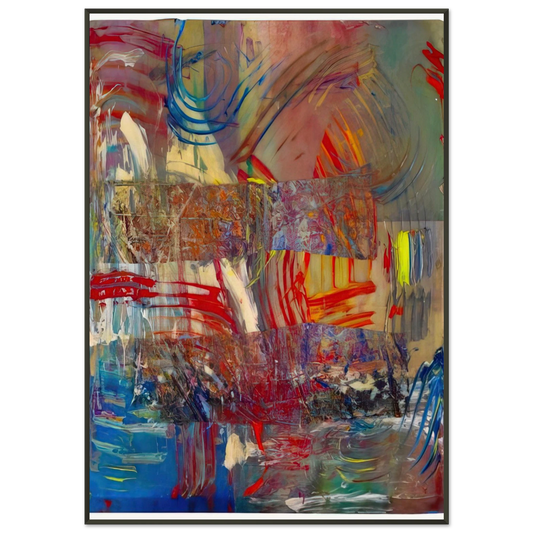 Sam Gilliam  Horses Upside Down Framed Art Print  - Aluminum Frame - 21x29.7 cm / 8x12"