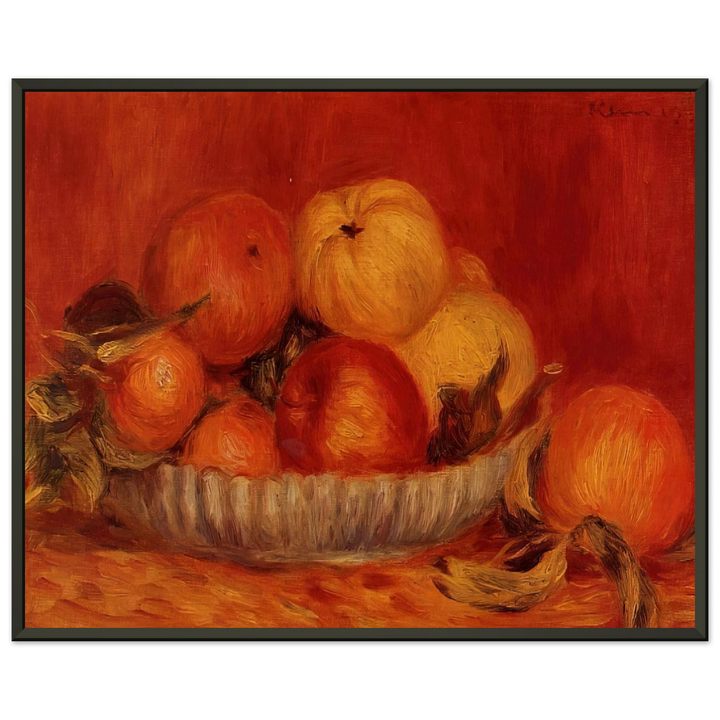 PierreAuguste Renoir  Still Life with Apples and Oranges Framed Art Print  - Aluminum Frame - 60x80 cm / 24x32 inches