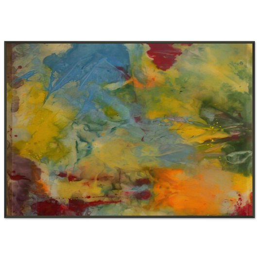 Sam Gilliam  Blue Swirl Framed Art Print  - Aluminum Frame - 21x29.7 cm / 8x12"