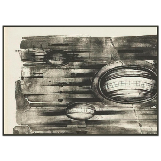 Lee Bontecou  FOURTH STONE 1963 Framed Art Print  - Aluminum Frame - 21x29.7 cm / 8x12"