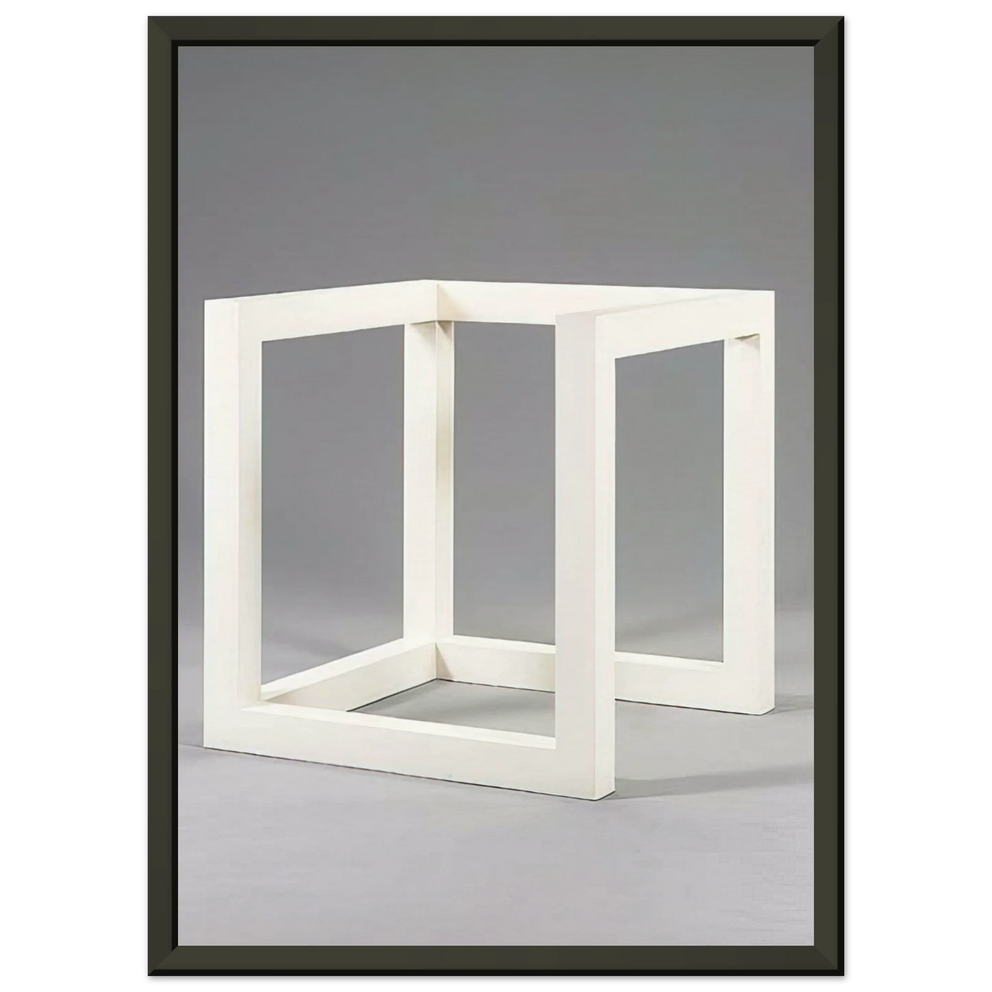 Sol LeWitt  Incomplete Cube 104 Framed Art Print  - Aluminum Frame - 60x80 cm / 24x32 inches