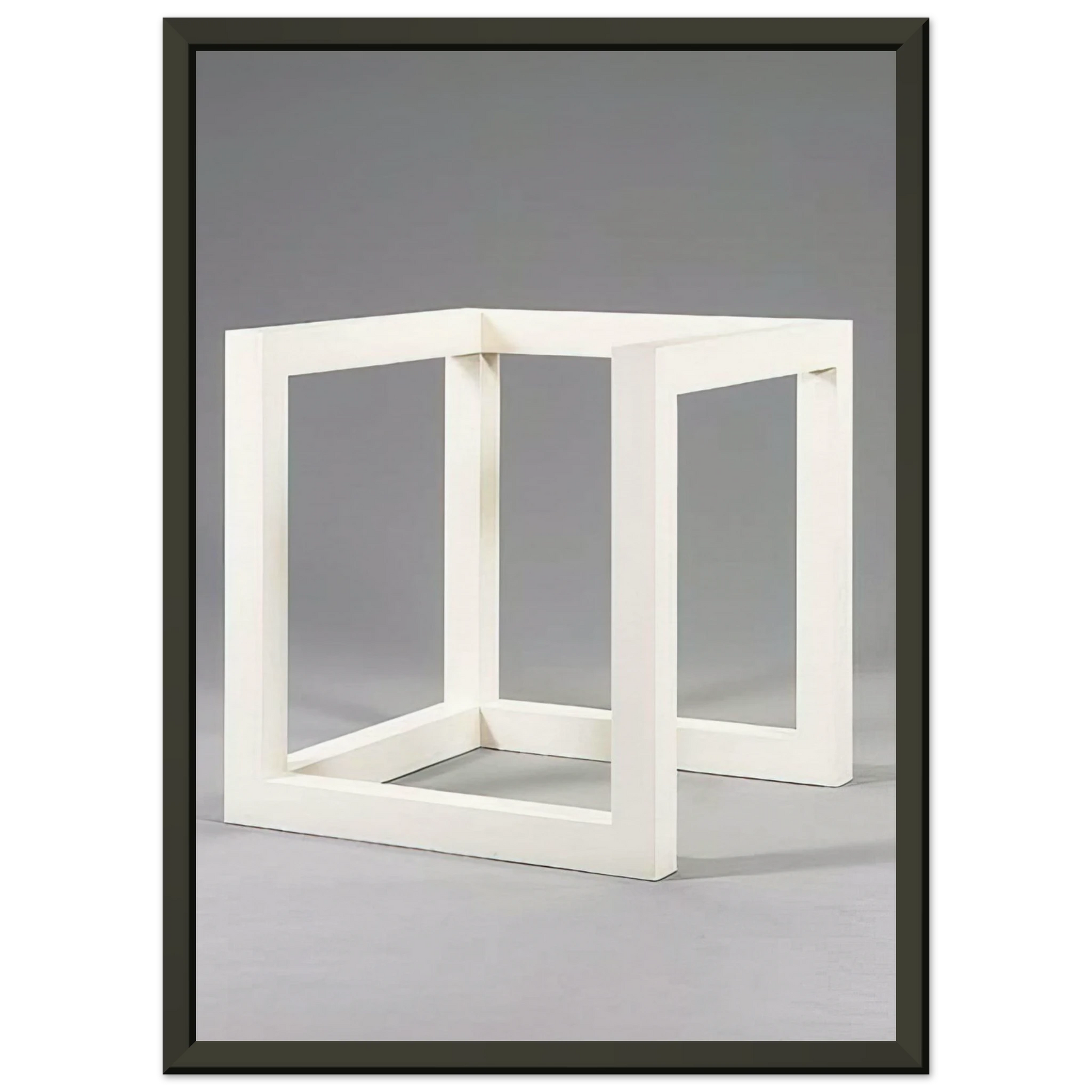 Sol LeWitt  Incomplete Cube 104 Framed Art Print  - Aluminum Frame - 60x80 cm / 24x32 inches