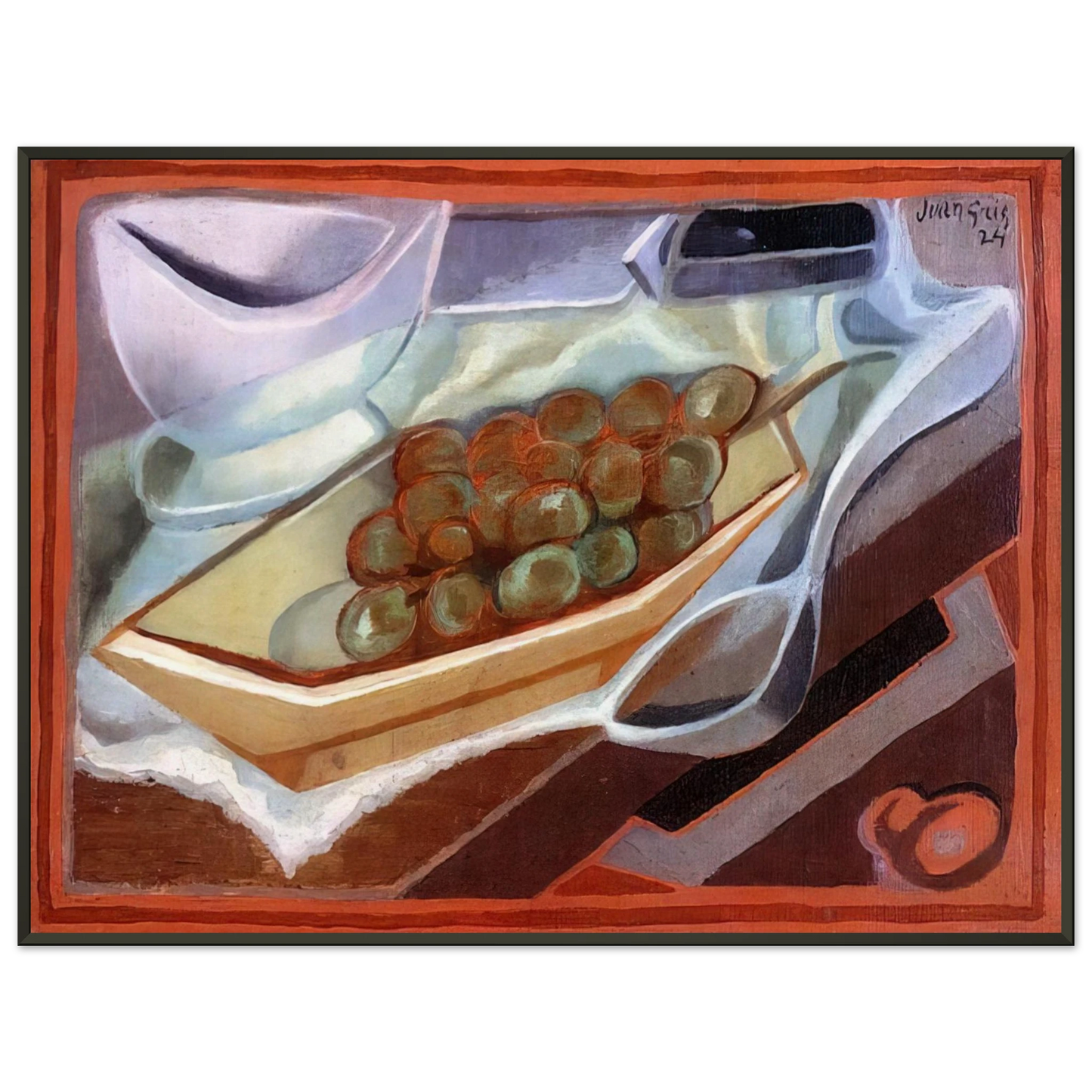 Juan Gris  THE BUNCH OF GRAPES 1924 Framed Art Print  - Aluminum Frame - 60x80 cm / 24x32 inches