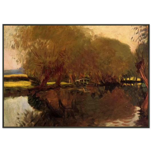 John Singer Sargent  A Backwater at Calcot Near Reading Framed Art Print  - Aluminum Frame - 21x29.7 cm / 8x12"