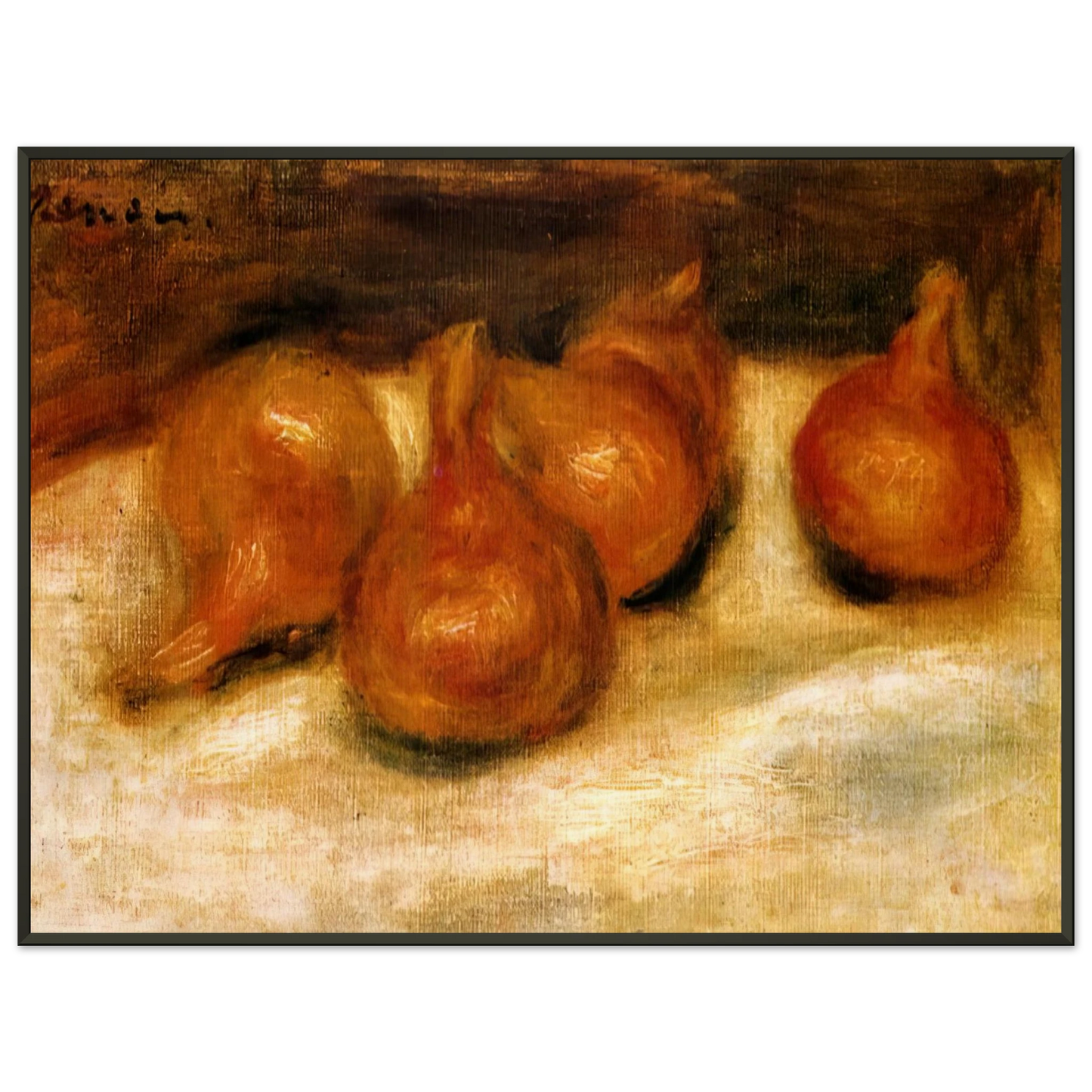 PierreAuguste Renoir  Still Life with Onions Framed Art Print  - Aluminum Frame - 70x100 cm / 28x40 inches