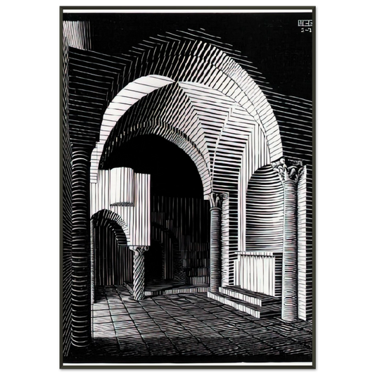 MC Escher  PORTA MARIA DELL OSPIDALE Framed Art Print  - Aluminum Frame - 21x29.7 cm / 8x12"