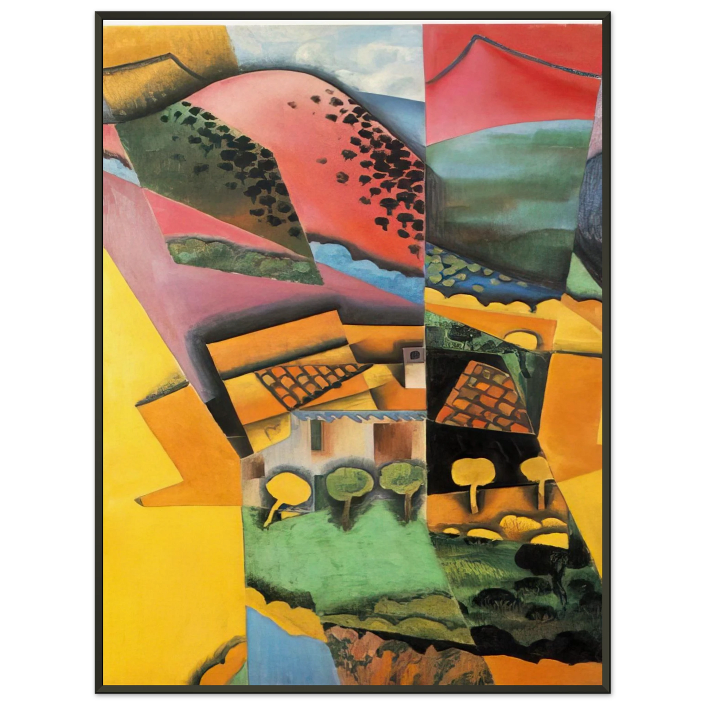 Juan Gris  LANDSCAPE AT CERET 1913 Framed Art Print  - Aluminum Frame - 40x50 cm / 16x20 inches