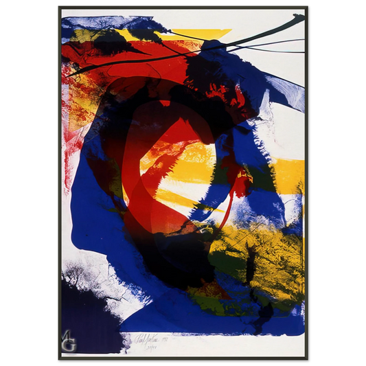 Paul Jenkins  Distance Finding Mozart  1992 Framed Art Print  - Aluminum Frame - 21x29.7 cm / 8x12"