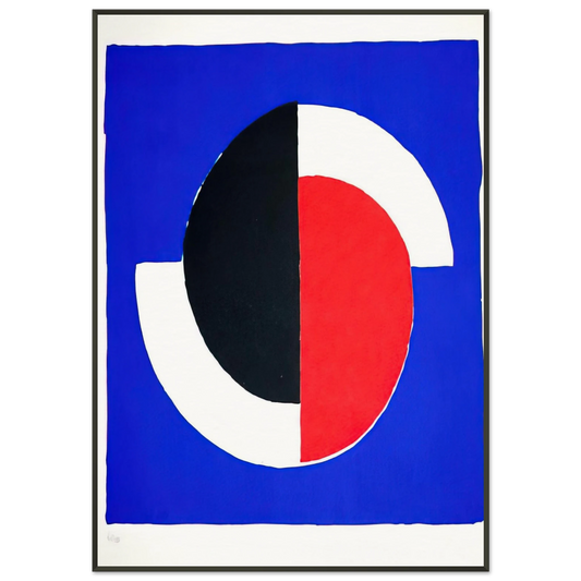Sonia Delaunay  COMPOSITION RED BLUE BLACK WHITE Framed Art Print  - Aluminum Frame - 21x29.7 cm / 8x12"