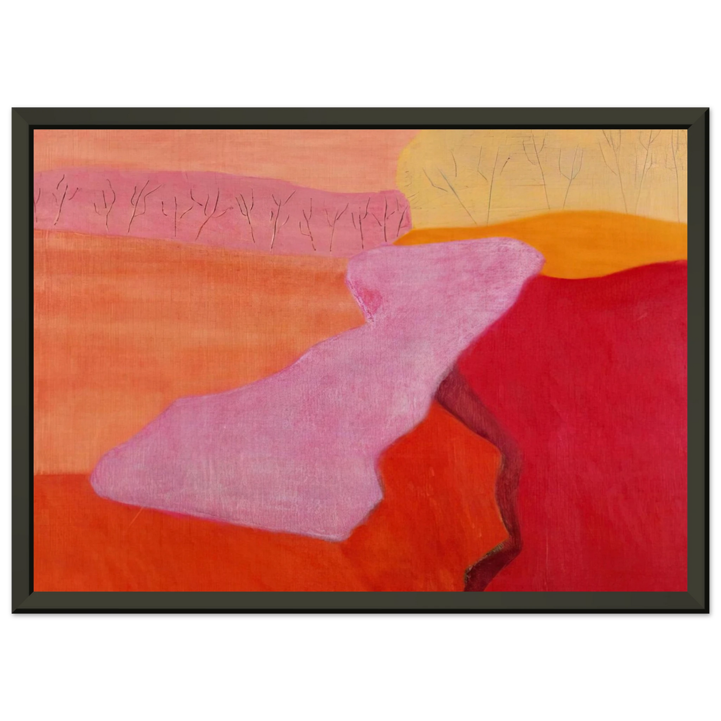 Milton Avery  Shapes of Spring  1952 Framed Art Print  - Aluminum Frame - 40x50 cm / 16x20 inches
