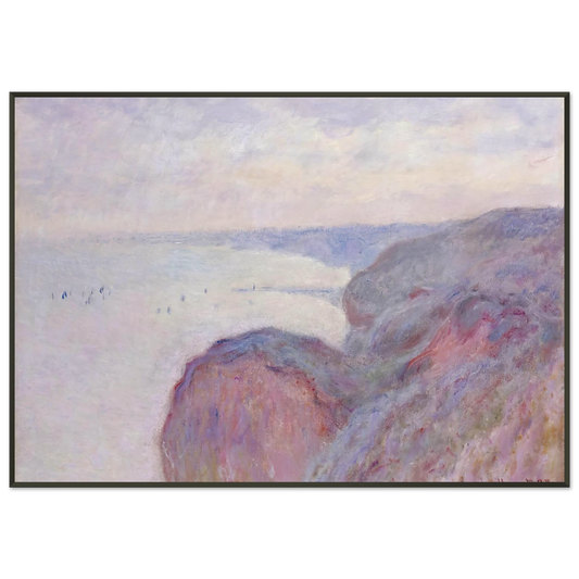 claude monet  Cliff near Dieppe Overcast Skies Framed Art Print  - Aluminum Frame - 21x29.7 cm / 8x12"