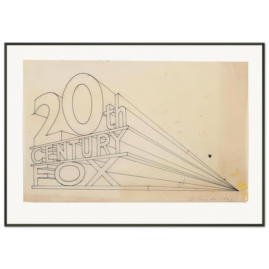 Edward Ruscha  TRADEMARK STUDY 4 1962 Framed Art Print  - Aluminum Frame - 21x29.7 cm / 8x12"