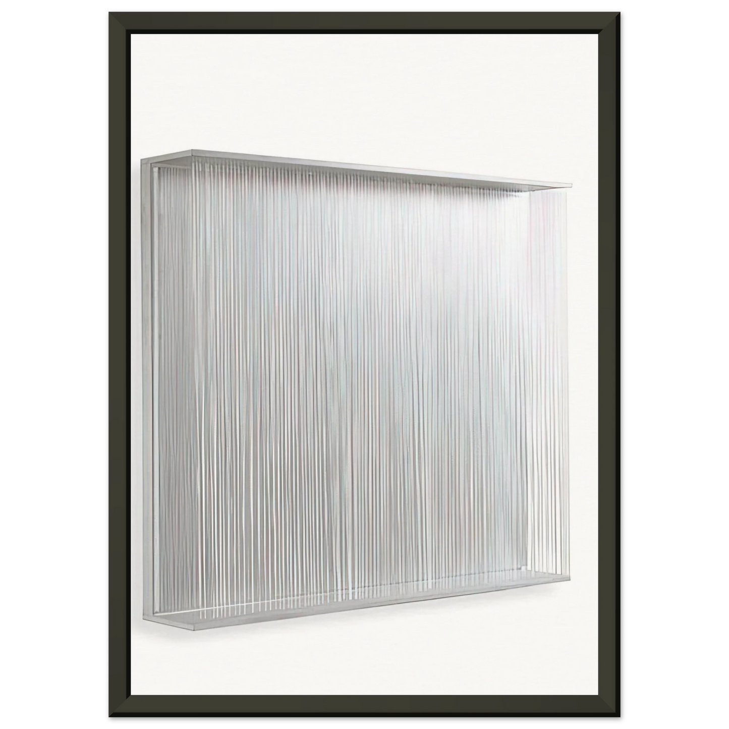 Jesus Rafael Soto  VIBRATION BLANCHE 1995 Framed Art Print  - Aluminum Frame - 40x50 cm / 16x20 inches