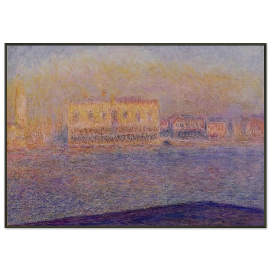 claude monet  The Doges Palace Seen from San Giorgio Maggiore Venice Framed Art Print  - Aluminum Frame - 21x29.7 cm / 8x12"