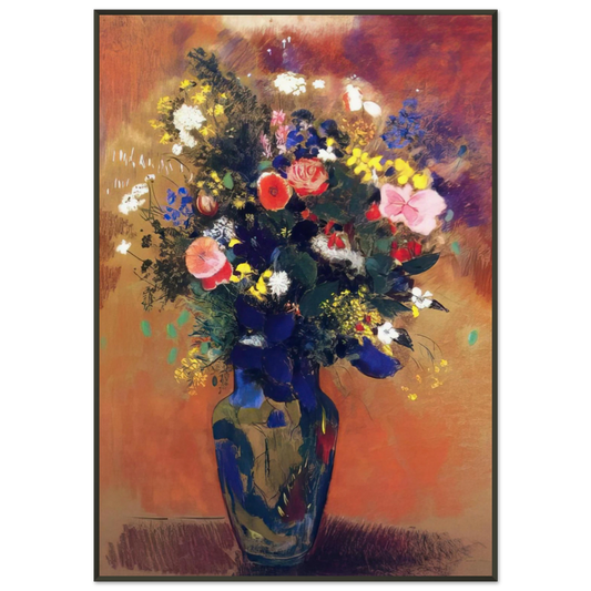 Odilon Redon  LARGE BOUQUET OF WILD FLOWERS Framed Art Print  - Aluminum Frame - 21x29.7 cm / 8x12"