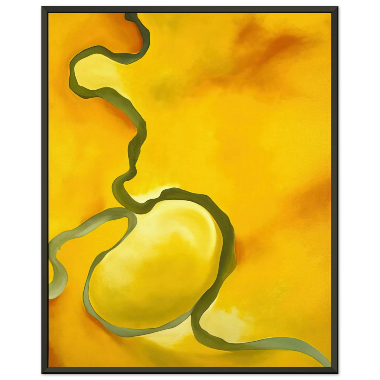 Georgia OKeeffe  Green Yellow and Orange Framed Art Print  - Aluminum Frame - 40x50 cm / 16x20 inches