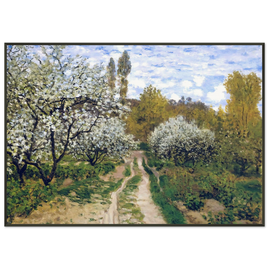 claude monet  Trees in Bloom Framed Art Print  - Aluminum Frame - 21x29.7 cm / 8x12"